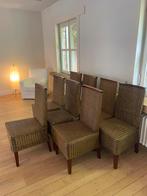 8 stoelen rotan & afwerking in massief mahoniehout voor €20, Ophalen, Riet of Rotan, Bruin, Koloniaal