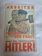 Klein affiche NSDAP: ‘Arbeiter wählt Hitler’ 1930s, Ophalen of Verzenden