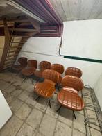 Bruine lederen kuipstoelen Zuiver (7), Huis en Inrichting, Ophalen, Gebruikt, Bruin, Kuipstoel Zuiver