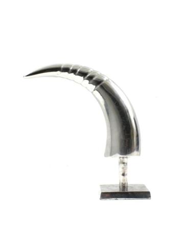 Vintage aluminium sculptuur – abstract hoornvormig kunstobje beschikbaar voor biedingen