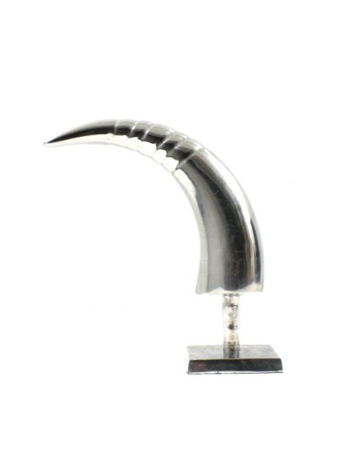 Vintage aluminium sculptuur – abstract hoornvormig kunstobje, Antiek en Kunst, Kunst | Beelden en Houtsnijwerken, Ophalen of Verzenden