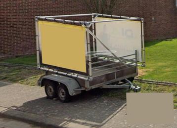 Alu buizenframe reclame voor op aanhangwagen beschikbaar voor biedingen