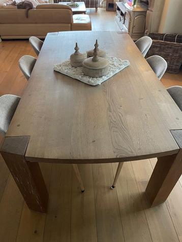 Eetkamertafel, Huis en Inrichting, Tafels | Eettafels, Ophalen, Gebruikt, 100 tot 150 cm, Eikenhout