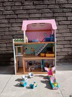 Poppenhuis (inclusief meubilair en poppetjes), Kinderen en Baby's, Speelgoed | Poppenhuizen, Ophalen, Zo goed als nieuw, Poppenhuis