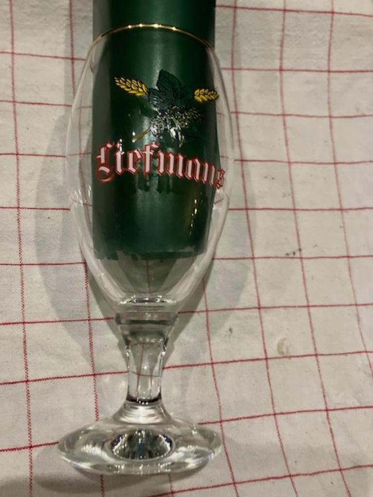 GLAS KRIEK LIEFMANS 25 CL H : 18 CM, Verzamelen, Glas en Drinkglazen, Zo goed als nieuw, Bierglas, Ophalen of Verzenden