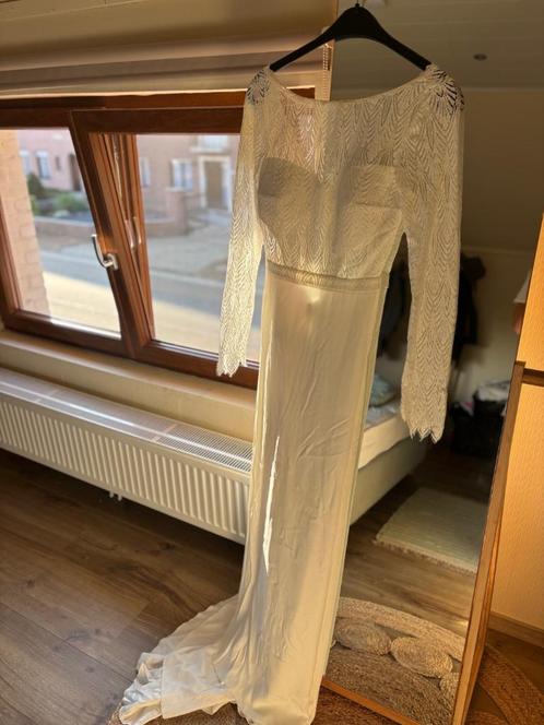 Rembo styling trouwjurk, Kleding | Dames, Trouwkleding en Trouwaccessoires, Zo goed als nieuw, Trouwjurk, Wit, Ophalen of Verzenden