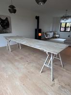 Houten schraagtafel 3 meter, Huis en Inrichting, Tafels | Eettafels, Ophalen, Gebruikt, 200 cm of meer, 50 tot 100 cm