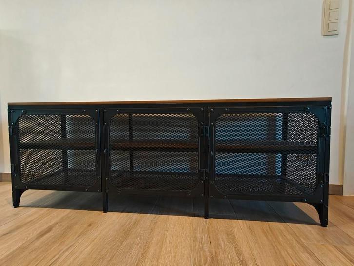 Industrieel meubel met warm hout, Huis en Inrichting, Kasten | Dressoirs, Zo goed als nieuw, Ophalen