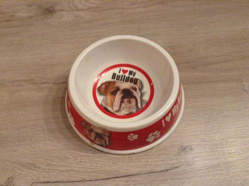 Honden plastic voederbak met Engelse Bulldog (D 16 cm), Dieren en Toebehoren, Honden-accessoires, Zo goed als nieuw, Ophalen of Verzenden