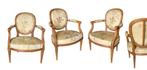 6 fauteuils Louis XVI en soie, Antiquités & Art, Enlèvement ou Envoi