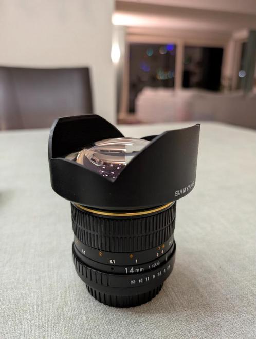 Lens Samyang 14mm F/2.8 ED AS IF UMC Canon, Audio, Tv en Foto, Foto | Lenzen en Objectieven, Zo goed als nieuw, Groothoeklens
