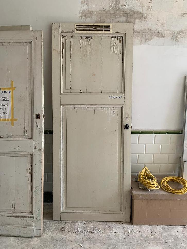 oude houten paneeldeuren, Doe-het-zelf en Bouw, Deuren en Vliegenramen, Gebruikt, Binnendeur, 200 tot 215 cm, 80 tot 100 cm, Glas