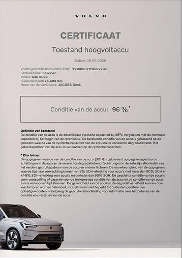Volvo C40 Recharge Core, Single motor, El beschikbaar voor biedingen