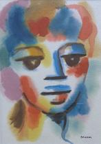 PAULE NOLENS / JONGE VROUW / ORIGINEEL WERK / 53x43cm KADER, Ophalen of Verzenden
