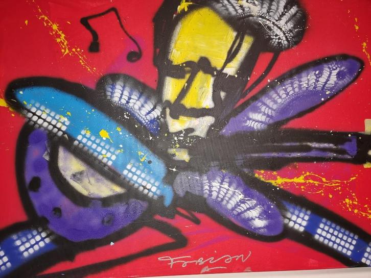 (Herman Brood ) op groot doek Fabian  Met certificaat, Antiek en Kunst, Kunst | Schilderijen | Klassiek, Ophalen