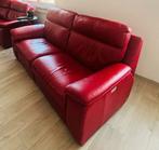 POLTRONESOFÀ 2 elektrische leren relaxbanken, Huis en Inrichting, Zetels | Zetels, Ophalen, Gebruikt, Driepersoons, Rechte bank