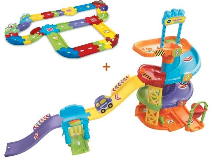 VTech Toet Toet Auto's parkeertoren + wegdelen, Kinderen en Baby's, Speelgoed | Vtech, Gebruikt, 6 maanden tot 2 jaar, Ophalen