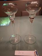 Glazen oude kandelaars, Antiek en Kunst, Ophalen, Glas
