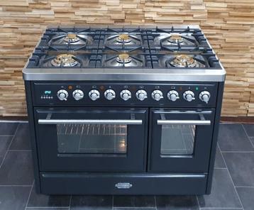 🔥Luxe Fornuis Boretti Majestic100cm antraciet GASOVEN 6pits beschikbaar voor biedingen