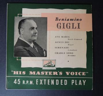 Beniamino GIGLI: "Ave Maria/Agnus Dei" (vinyl EP 45T/7")  beschikbaar voor biedingen