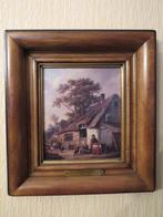 Schilderij - tafereel aan hut - C. Venneman, Enlèvement