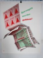 Origineel Affiche Spar Supermarkten Sparzegels worden Gulden, Verzenden, A1 t/m A3, Reclame, Rechthoekig Staand