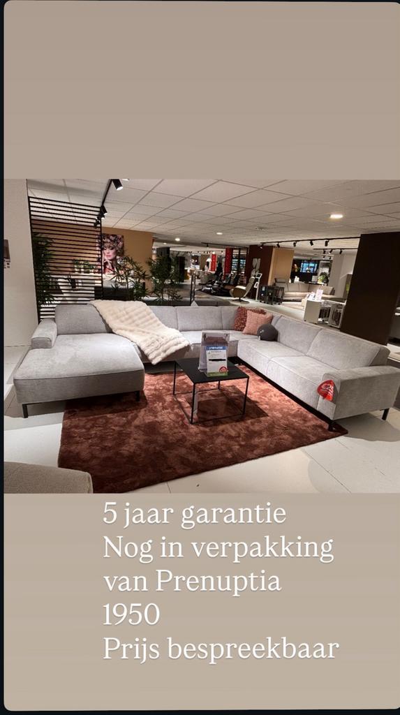 U-bank licht grijs, Huis en Inrichting, Zetels | Zetels, Nieuw, Hoekbank, Vierpersoons of meer, 300 cm of meer, 100 tot 125 cm