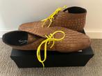 Floris van Bommel — Crocco Camel (taille 44,5/UK 10), Floris van Bommel, Chaussures à lacets, Comme neuf, Brun