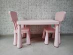 Ikea MAMMUT Table pour enfants + 2 chaisses Pink (Bon état!), Enlèvement, Utilisé, Table(s) et Chaise(s)