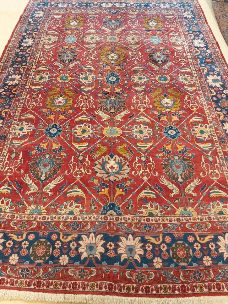 Antique persian hand made Varamin rug 308 cmx203 cm., Huis en Inrichting, Stoffering | Tapijten en Vloerkleden, Zo goed als nieuw