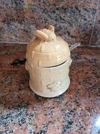 Vintage honingpot met bijen, incl lepeltje, Keramiek, Overige typen, Ophalen of Verzenden, Zo goed als nieuw