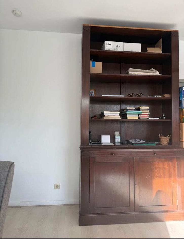 Vintage boekenkast - Massief mahoniehout - Afhalen 29/11, Huis en Inrichting, Kasten | Boekenkasten, Gebruikt, 100 tot 150 cm