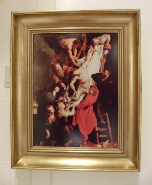 >>> KRUISAFNEMING <<< Repro in vergulde houten kader., Antiek en Kunst, Kunst | Schilderijen | Klassiek, Ophalen