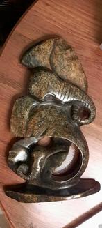 Olifant en haar baby, Zuid-Afrikaans handwerk, speksteen, Ophalen of Verzenden