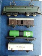 Modeltrein : locomotief + 3 wagons - Zoldervondst, Gebruikt, Treinset, Verzenden