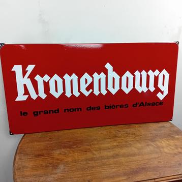Panneau d'affichage émaillé pour la bière Kronenbourg, Enlèvement ou Envoi, Comme neuf, Panneau publicitaire