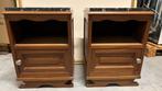 2 nachtkastjes met blad in marmer, Huis en Inrichting, Ophalen, Zo goed als nieuw, Hout