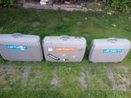 3 reiskoffers, Ophalen, Gebruikt, Grijs, Wieltjes