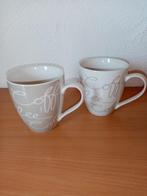 nieuw set XXL mokken koppen grijs wit hoogte 12cm / br 10 cm, Ophalen of Verzenden, Nieuw, Aardewerk, Kop(pen) en/of Schotel(s)