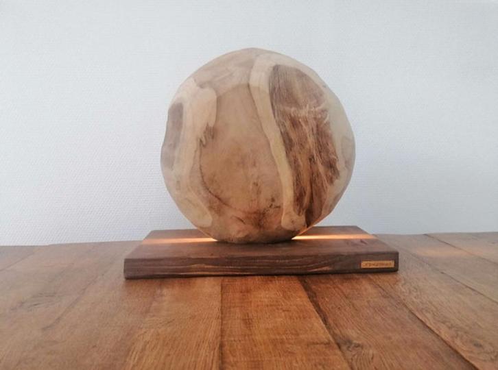 Designlamp MOON II uit massief teak - JP Enlightened, Huis en Inrichting, Lampen | Wandlampen, Nieuw, Ophalen of Verzenden