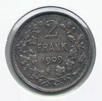 11167 * LEOPOLD II * 2 frank 1909 vl  met punt * Pr/F D C, Postzegels en Munten, Verzenden, Zilver