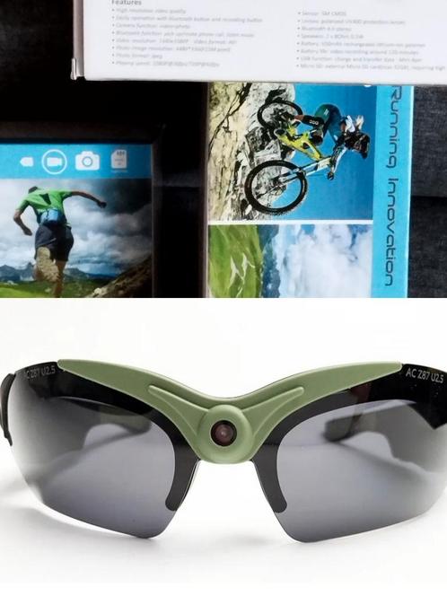 RUNNING INNOVATION 2 x Bluetooth-bril + HD-videocamera, Sport en Fitness, Wielrennen, Nieuw, Ophalen