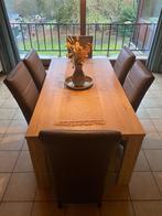 Eettafel met 6 bruine stoelen, 150 à 200 cm, Cinq personnes ou plus, Enlèvement, Utilisé