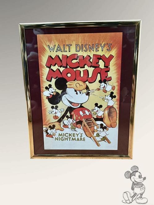 Affiche du dessin animé "Mickey's Nightmare" Disney, Collections, Posters & Affiches, Utilisé, Cinéma et TV, A4 ou plus petit
