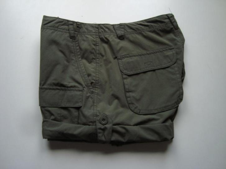 short - kaki - mixte - jambes pouvant être boulées courtes, Kleding | Dames, Broeken en Pantalons, Zo goed als nieuw, Maat 38/40 (M)