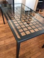 Ikea Granas metalen woonkamertafel en glazen blad, Glas, Ophalen of Verzenden, Zo goed als nieuw