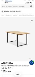 Eettafel. Eikenklieur: zwart. 90 X 160, Enlèvement, Comme neuf