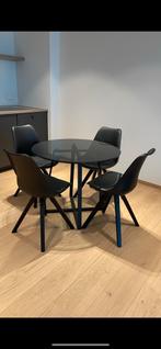 Glazentafel westwing met 4 stoelen nooit gebruikt, Huis en Inrichting, Ophalen, Rond, Zo goed als nieuw, Metaal