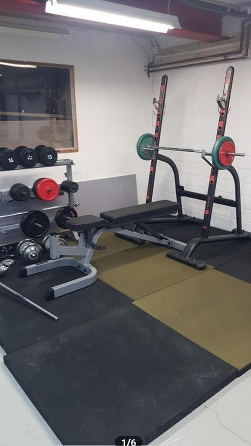 RUBBEREN TEGELS 5cm dik (laatste 12m²), Sport en Fitness, Fitnessmaterialen, Zo goed als nieuw, Ophalen