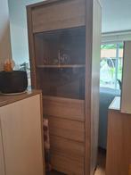 Kasten (dressoir + vitrinekast), Ophalen, Met deur(en), Eikenhout, Lichte eikenkleur